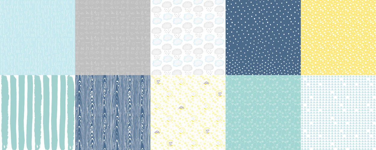 Double-side scrapbooking paper set My little baby boy 12"x12", 10 sheets - foto 0