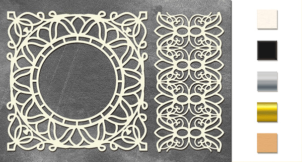 Chipboard embellishments set, "Frame and border 2" #088