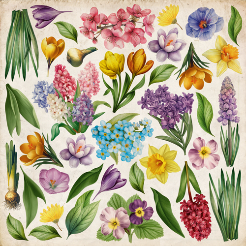 Набір двостороннього паперу для скрапбукінгу Spring botanical story, 20 см х 20 см, 10 аркушів - фото 11