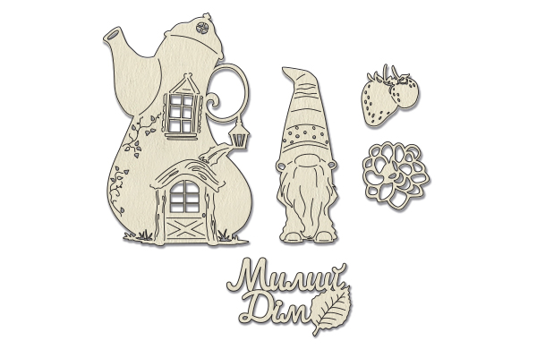 Chipboard embellishments set, Happy mouse day #788