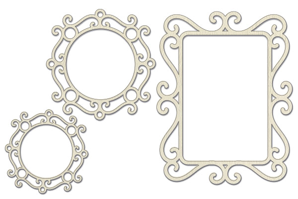 Chipboard embellishments set, Framed frames #519