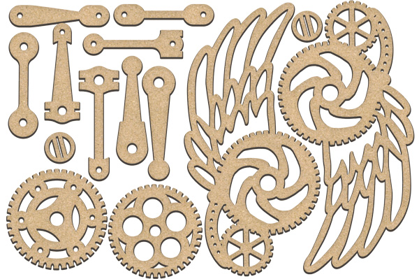 set of mdf ornaments for decoration #190