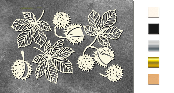 Spanplatten-Set Botanisches Herbsttagebuch Nr. 735 - Fabrika Decoru