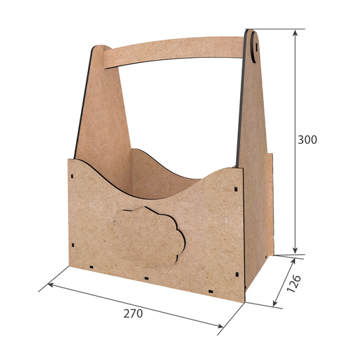 Korb für Blumen und Geschenke, 270х126х300 mm, DIY-Bausatz #399 - foto 1  - Fabrika Decoru