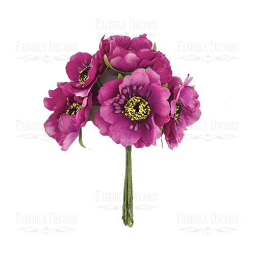  Set of flowers "Poppies" bright pink