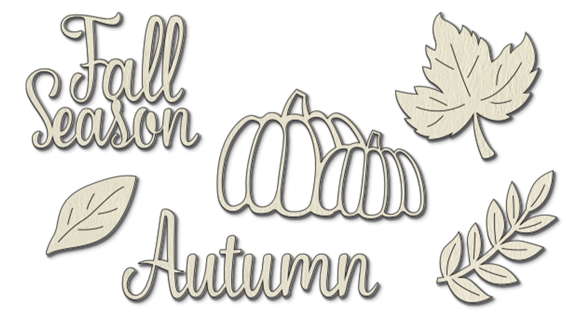 Chipboard embellishments set, Fall season #821