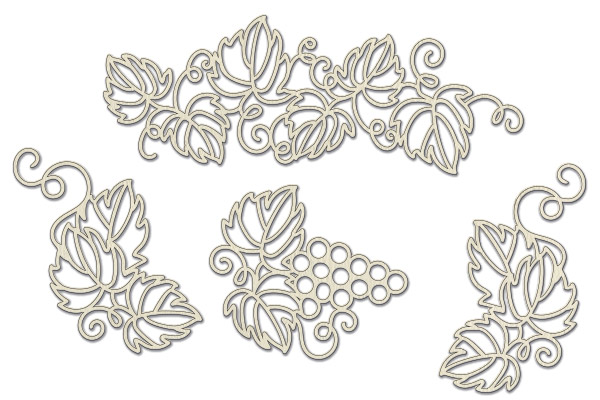 Chipboard embellishments set, Grape-vine #552