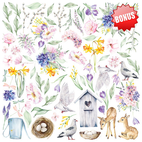 Zestaw papieru do scrapbookingu Tender spring 30,5x30,5cm - foto 11  - Fabrika Decoru