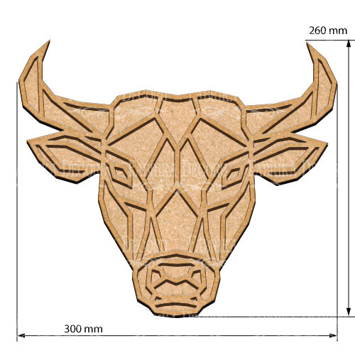 Kunstkarton Stierkopf 26х30 cm - foto 0  - Fabrika Decoru