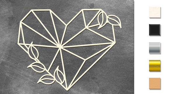 Spanplatten-Set "Herz - Geometrie" #359 - Fabrika Decoru