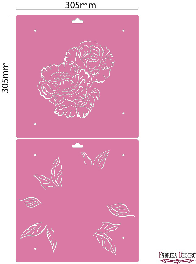 Multilayer stencil, multipurpose, (30.5*30.5cm), Roses, #211 - foto 0