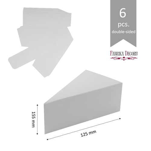 бонбоньерка чизкейк - набор картонных заготовок для упаковки подарков, 6шт, 125х65х40 мм