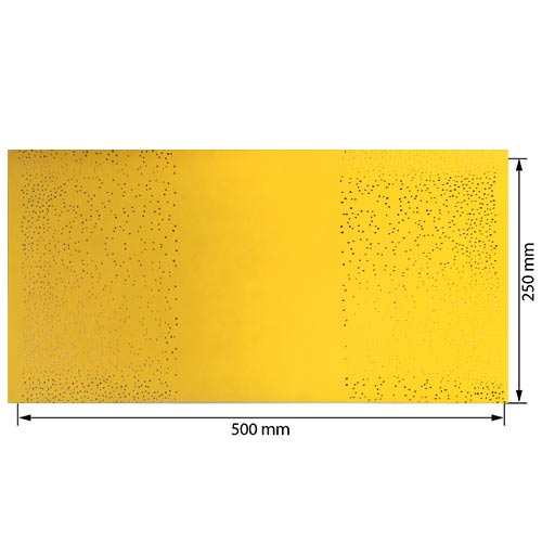 Отрез кожзама с тиснением золотой фольгой, дизайн Golden Mini Drops Yellow, 50см х 25см - Фото 0