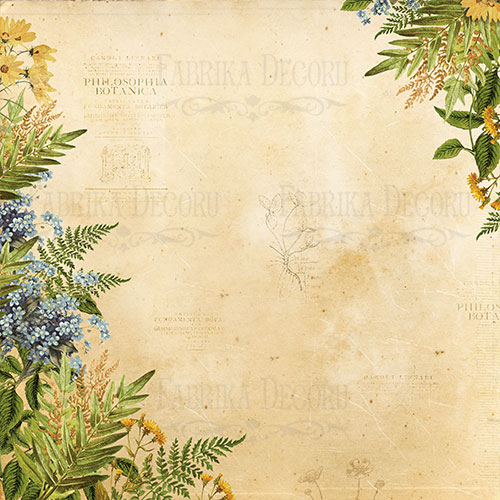 Pojedyńczy arkusz dwustronnego papieru do scrapbookingu "Botany summer" #17-03 - Fabrika Decoru