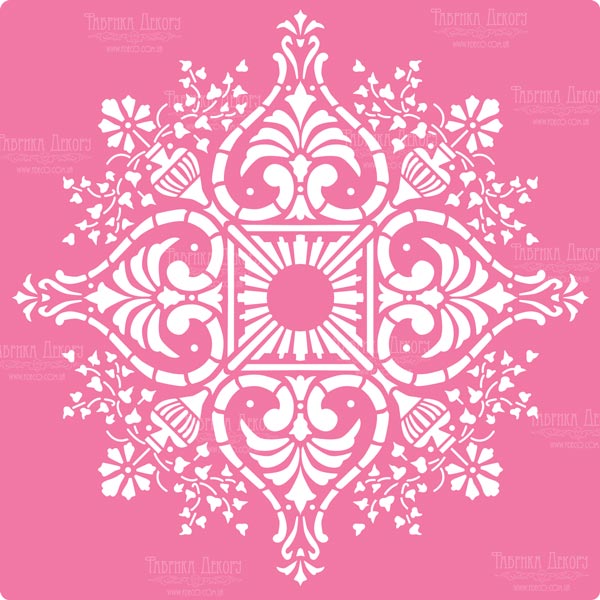 Stencil for decoration XL size (30*30cm), Floral ornament #094