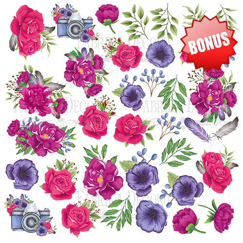 Double-sided scrapbooking paper set Mind Flowers 8"x8" 10 sheets - foto 10