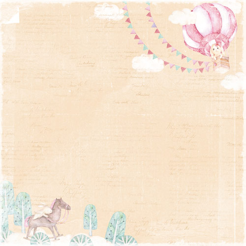 Double-sided scrapbooking paper set  Dreamy baby girl 8"x8", 10 sheets - foto 9