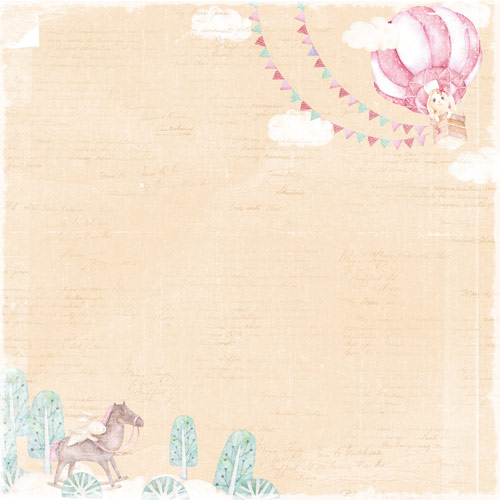 Doppelseitiges Scrapbooking-Papierset Dreamy Baby Girl 20 cm x 20 cm, 10 Blätter - foto 9  - Fabrika Decoru