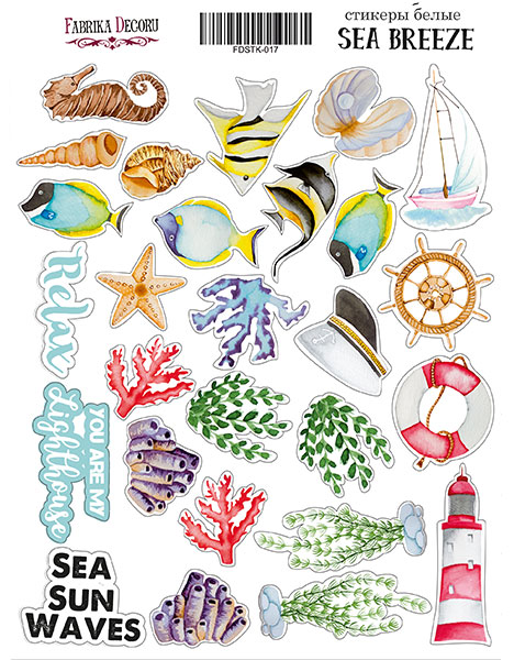 Kit of stickers 27 pcs Sea breeze #017
