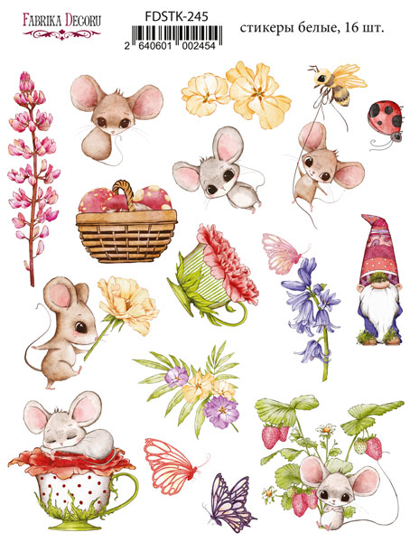 Set of stickers 16pcs Happy mouse day #245
