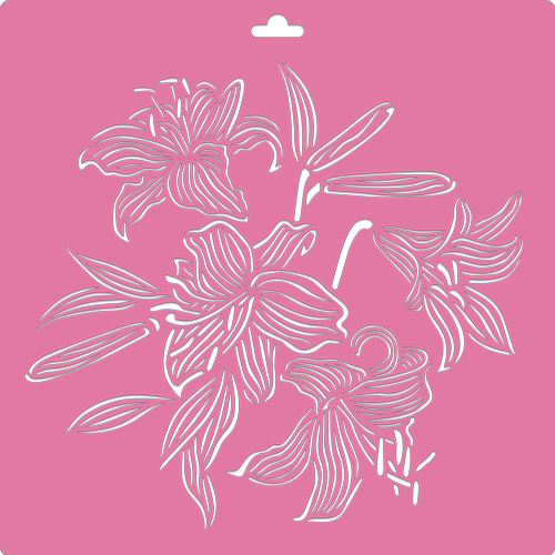 Stencil for decoration XL size (30*30cm), Lily Bouquet, #210