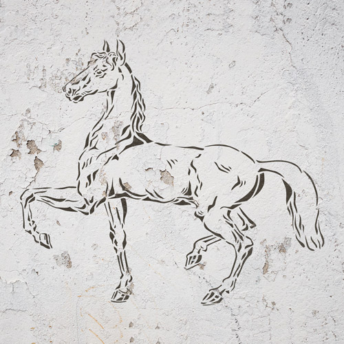 Schablone für Dekoration XL-Größe (30*30cm), Pferd #044 - foto 2  - Fabrika Decoru