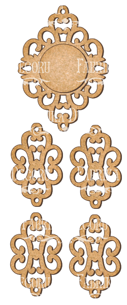 Set of MDF ornaments for decoration #84