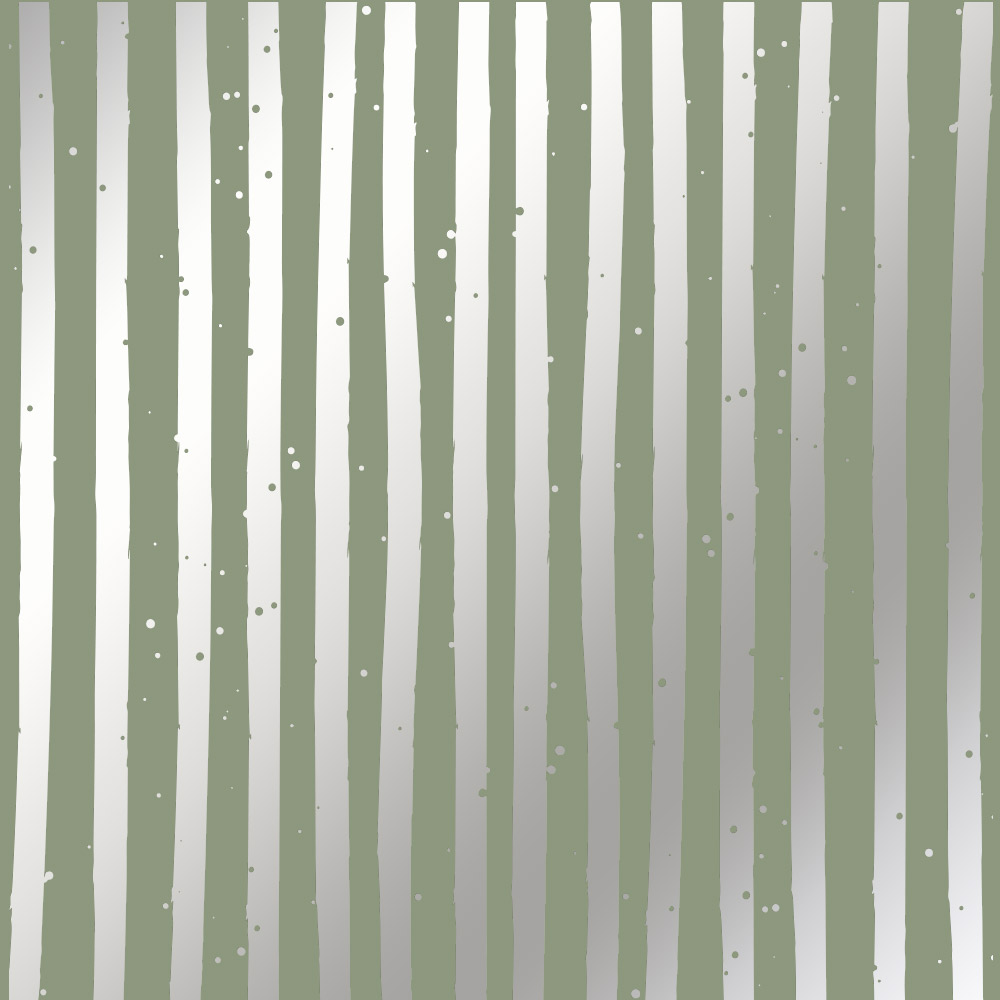 Sheet of single-sided paper embossed with silver foil, pattern Silver Stripes Olive 12"x12" 