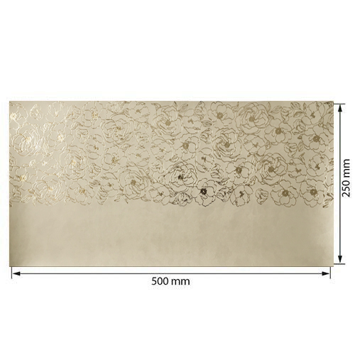 Skóra PU do oprawiania ze złotym tłoczeniem, wzór Golden Pion Beige, 50cm x 25cm  - foto 0  - Fabrika Decoru