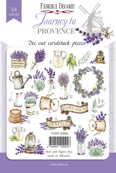 Zestaw wycinanek, kolekcja Journey to Provence 54 szt - foto 0  - Fabrika Decoru
