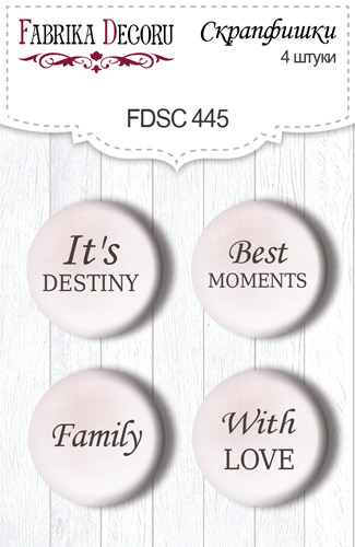 Set of 4pcs flair buttons for scrabooking Nostalgia EN #445