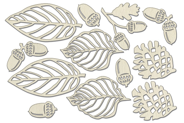 Chipboard embellishments set,  "Botany autumn 1" #154