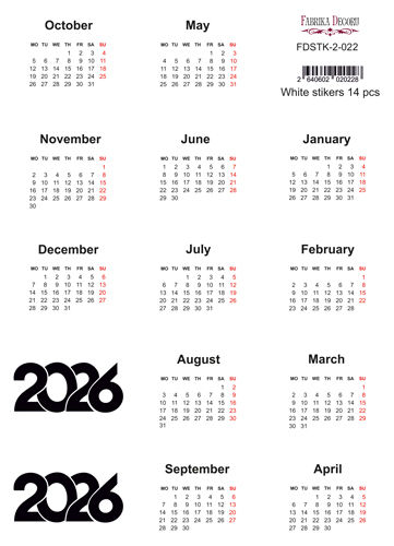 Set of stickers for journaling and planners #2-022 2026