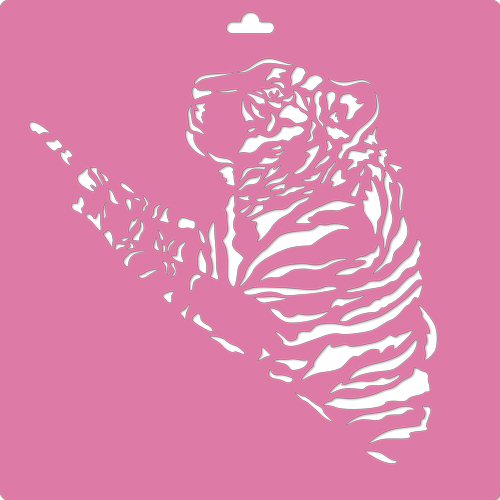 Stencil for decoration XL size (30*30cm), Tiger 3, #224