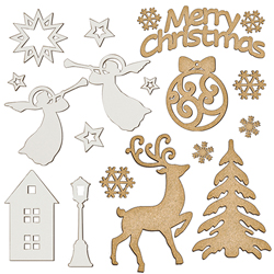 WOODEN CHIPBOARD EMBELLISHMENTS