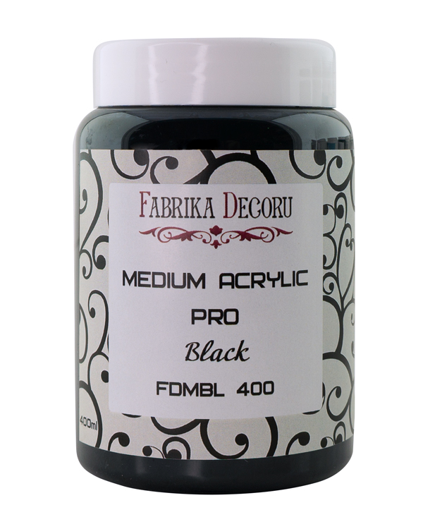 Medium acrylic, color Black, 400ml