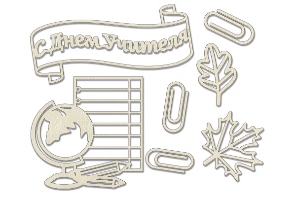 Chipboard embellishments set, Autumn botanical diary #746