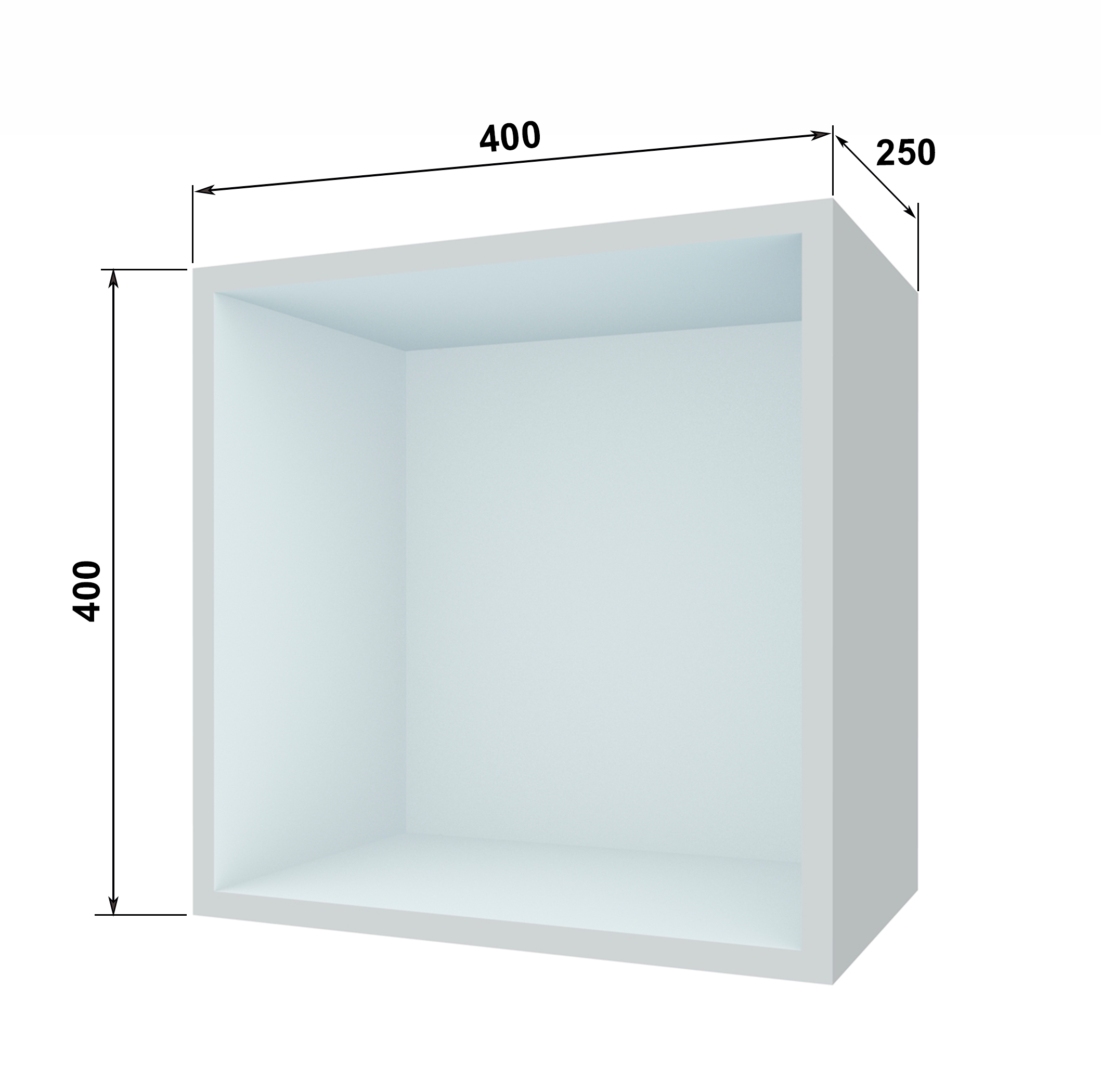 Fachboden 400mm x 400mm x 250mm, Korpus Weiß, Rückwand MDF - foto 2  - Fabrika Decoru