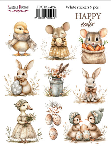Set of stickers 9 pcs, Happy Easter!, #424
