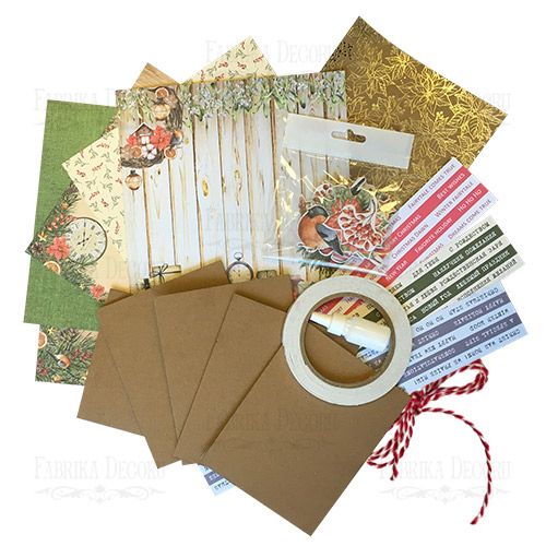 Greeting cards DIY kit, "Our warm Christmas 1" - foto 1