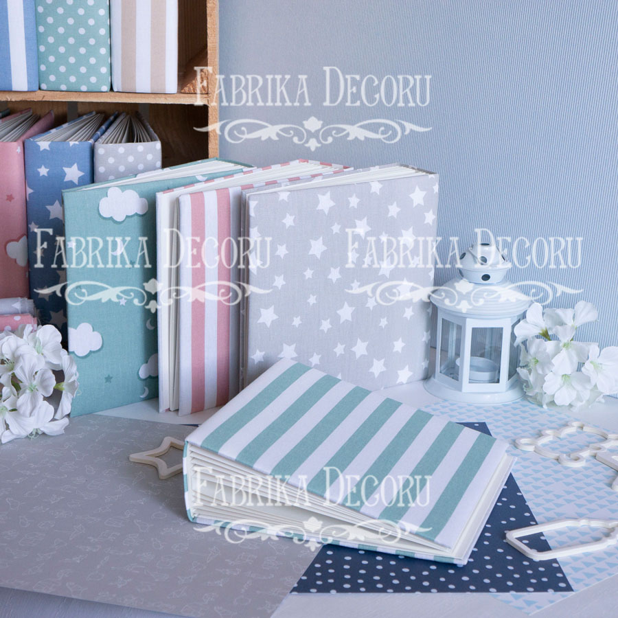 Blank album with a soft fabric cover Blue stars 20сm х 20сm - foto 3