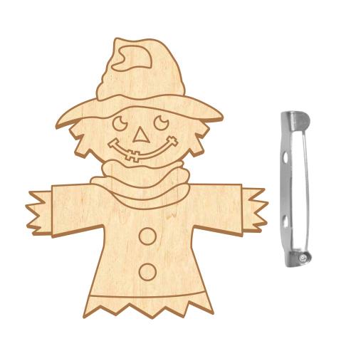 brooch blank for coloring #107 “garden scarecrow”