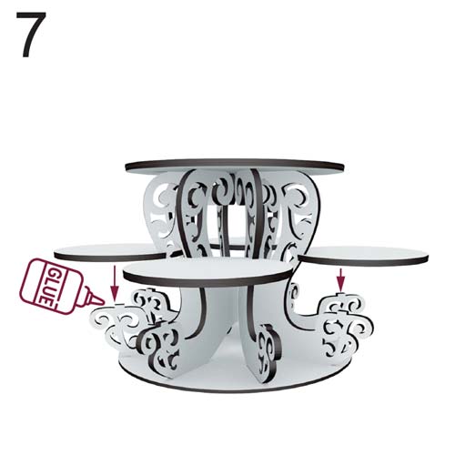 Openwork stand for sweets, cakes and bonbonnières "Swans", White, 390 mm х 390 mm х 196mm - foto 10