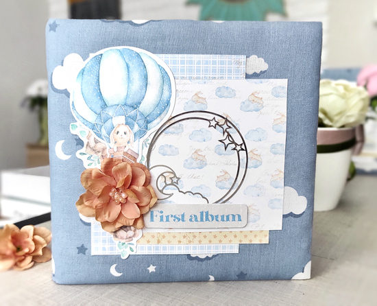 Zestaw DIY do tworzenia dziecięcego scrapbooking albumu "Dreamy Baby Boy", 20cm x 20cm, #09 - foto 9  - Fabrika Decoru