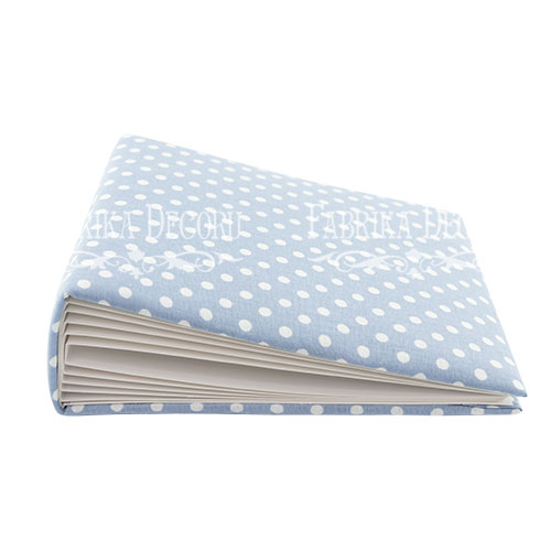 Blank album with a soft fabric cover Peas in blue 20сm х 20сm