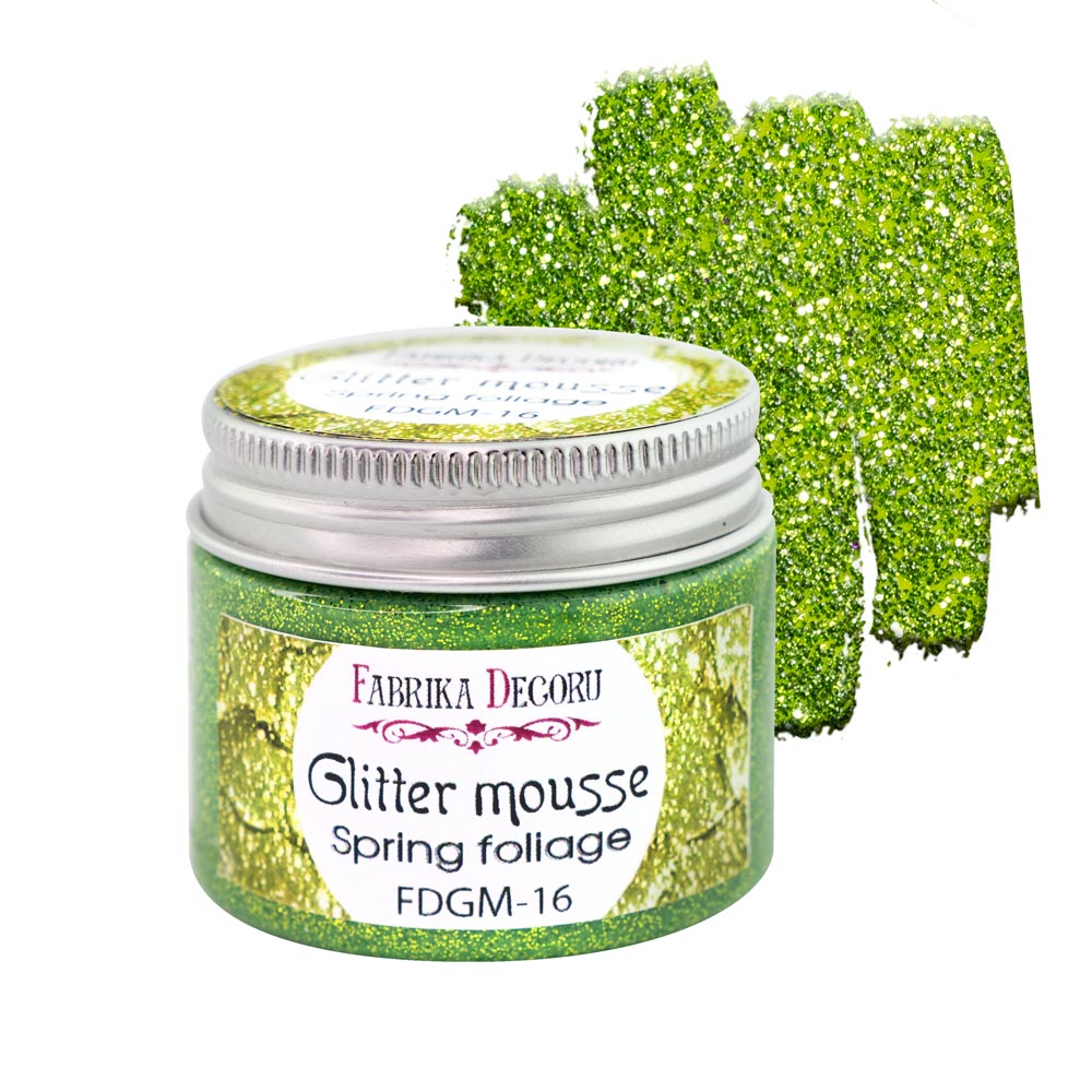 Glitter mousse, color Spring foliage