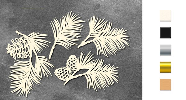 Spanplatten-Set Botanisches Wintertagebuch Nr. 759 - Fabrika Decoru