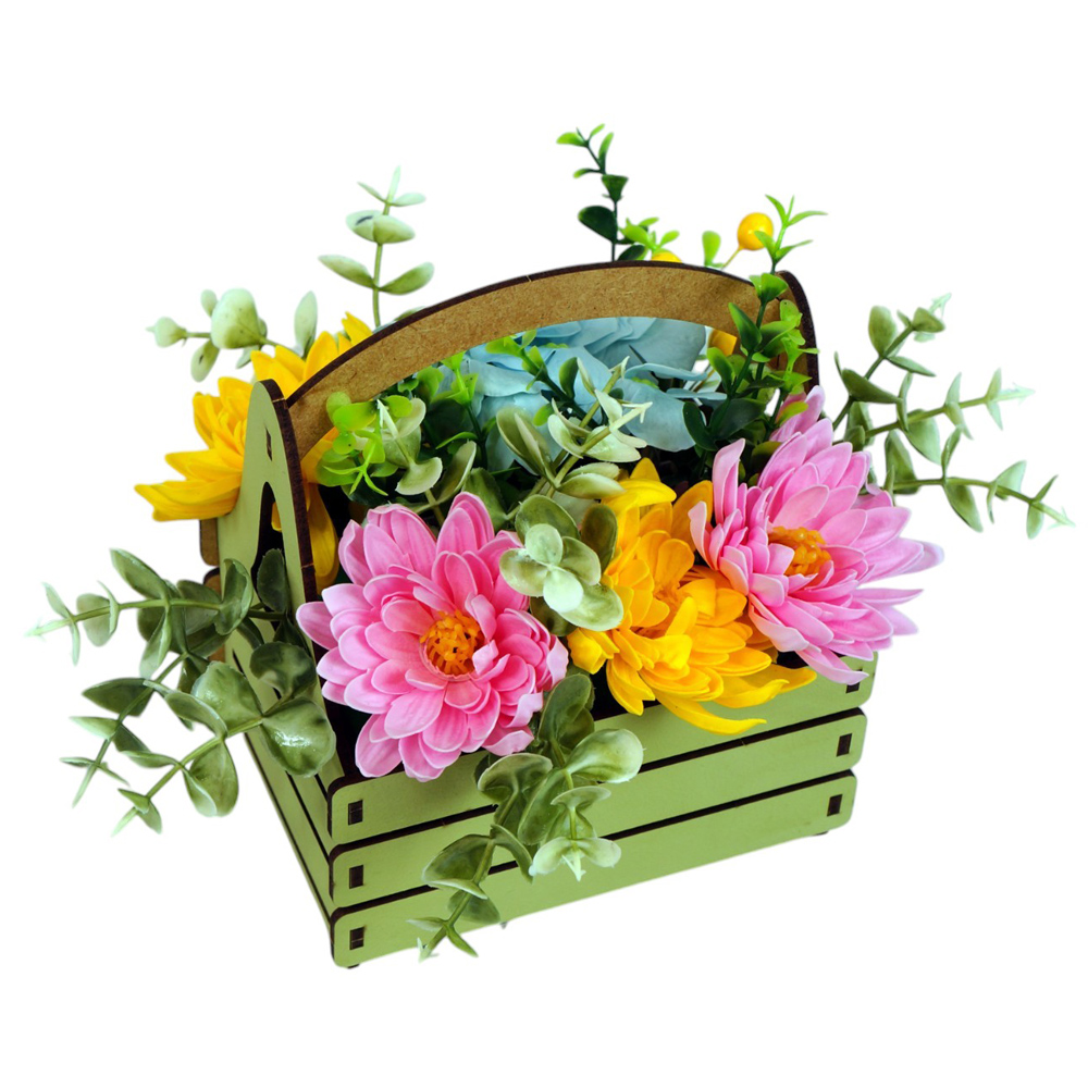 Seifenblumen-Bouquet „Frühlingskorb“, 250 x 250 x 260 mm - foto 1  - Fabrika Decoru
