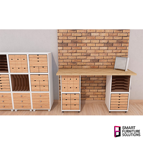 Schrank mit 2 schubladen 0,5:0,5, Fronten Goldeiche, 400mm x 400mm x 400mm - foto 3  - Fabrika Decoru