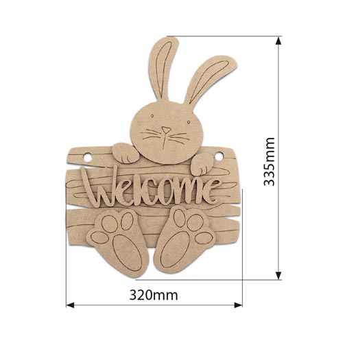 Wooden DIY coloring set, pendant plate "Welcome", #007 - foto 2